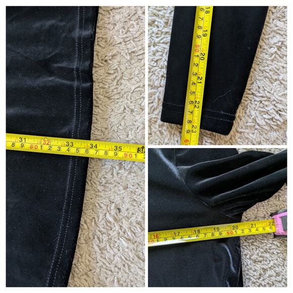 VTG DJ int´l Mock Neck Dress Womens M Black Velvet Burnout Long Sleeve Preppy - Picture 8 of 8